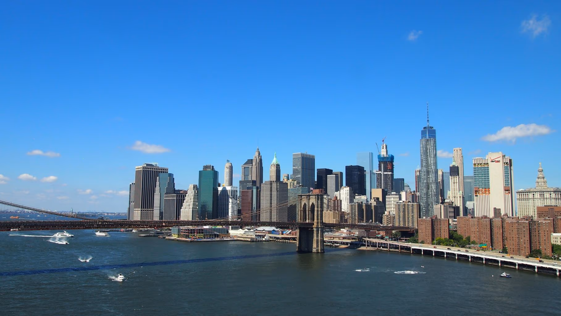 Brooklyn Bridge and the Manhattan skyline